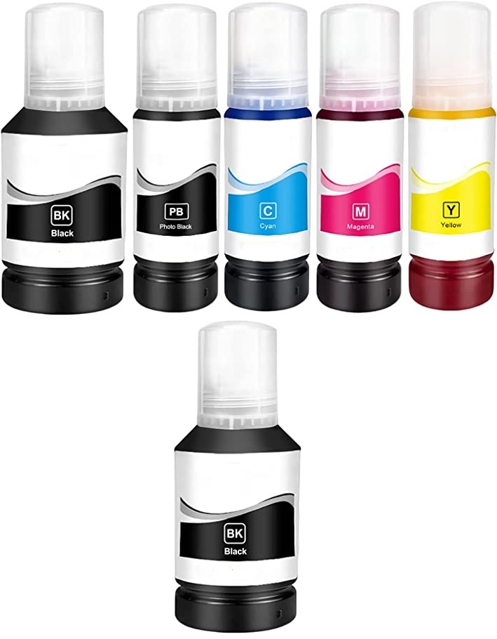 Epson Compatible 105/106 Full set of Ecotank Ink Bottles + EXTRA BLACK (2 x Black, 1 x Photo Black/Cyan/Magenta/Yellow)